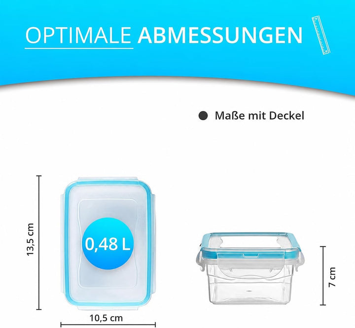 astor24 Premium Frischhaltedosen - Mealprep - 4x 400ml - 100% luftdicht und auslaufsicher -40 bis +1