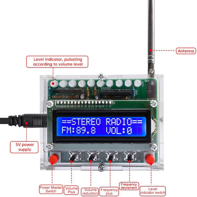 Heemol Digital Radio Kit DIY Lötprojekte 87-108MHz Radio Modul DIY Kits mit LCD Display für das Lötü