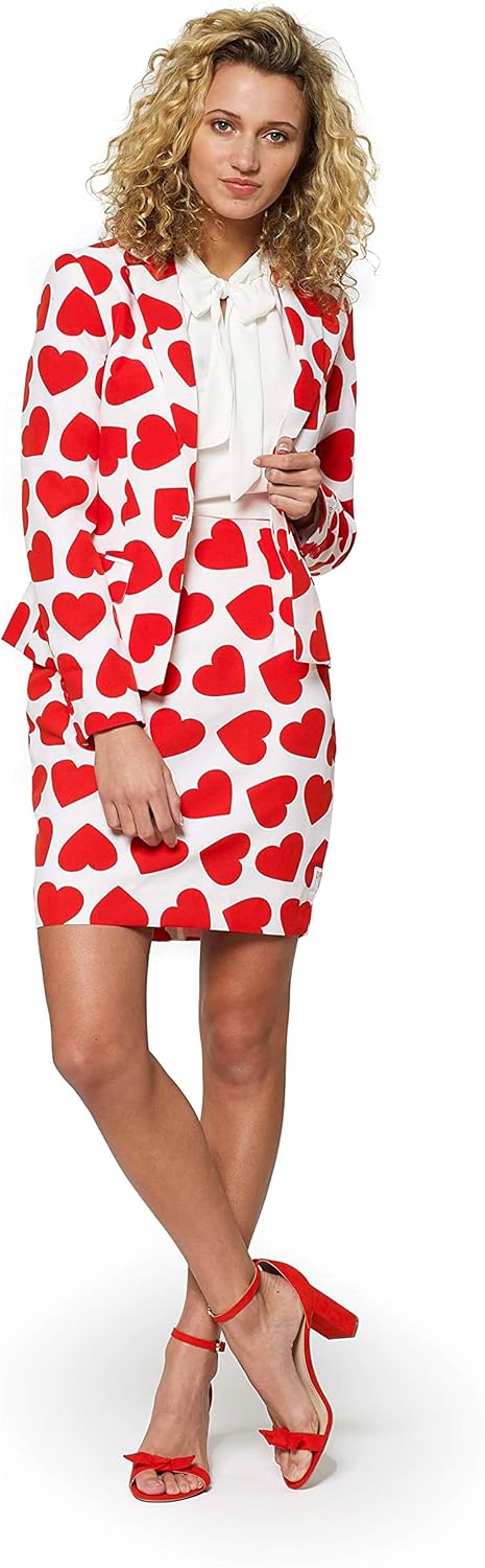 OppoSuits - Verrückter Anzug mit lustigen Prints für Damen - Komplettes Set: Jacke und Rock 32-34 Qu