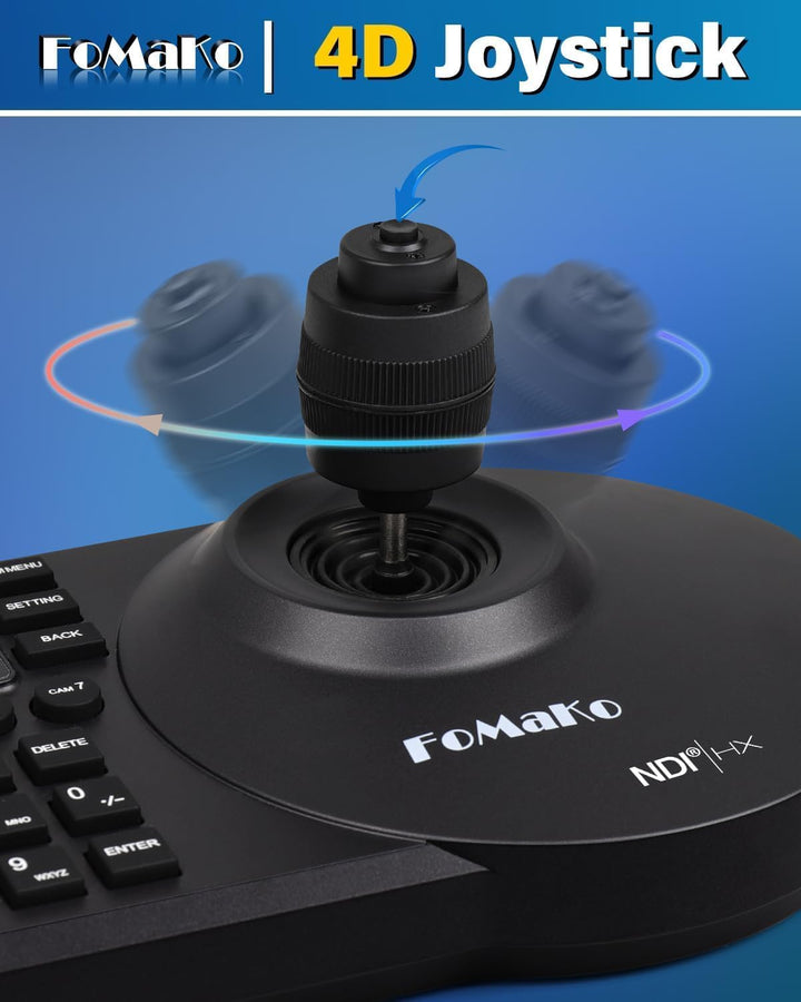 FoMaKo 4K NDI PTZ Set BK203, 4K 60fps NDI HX3 20x Optischer Zoom KI-Auto-Tracking, mit 3G-SDI/HDMI/U