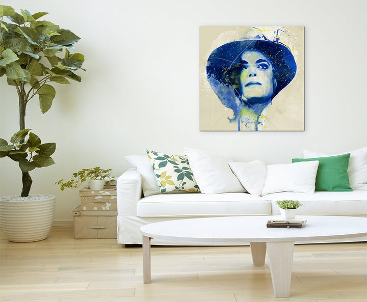 Michael Jackson IV Aqua 60x60cm - Splash Art Paul Sinus Wandbild auf Leinwand - Malerei, Kunstbild,