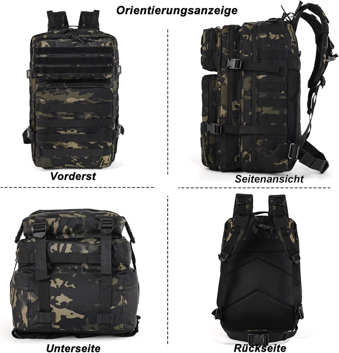 TANTOMI Taktischer Rucksack, 45L Militär Rucksack, Outdoor Rucksack, Travel Backpack, Tactical Backp