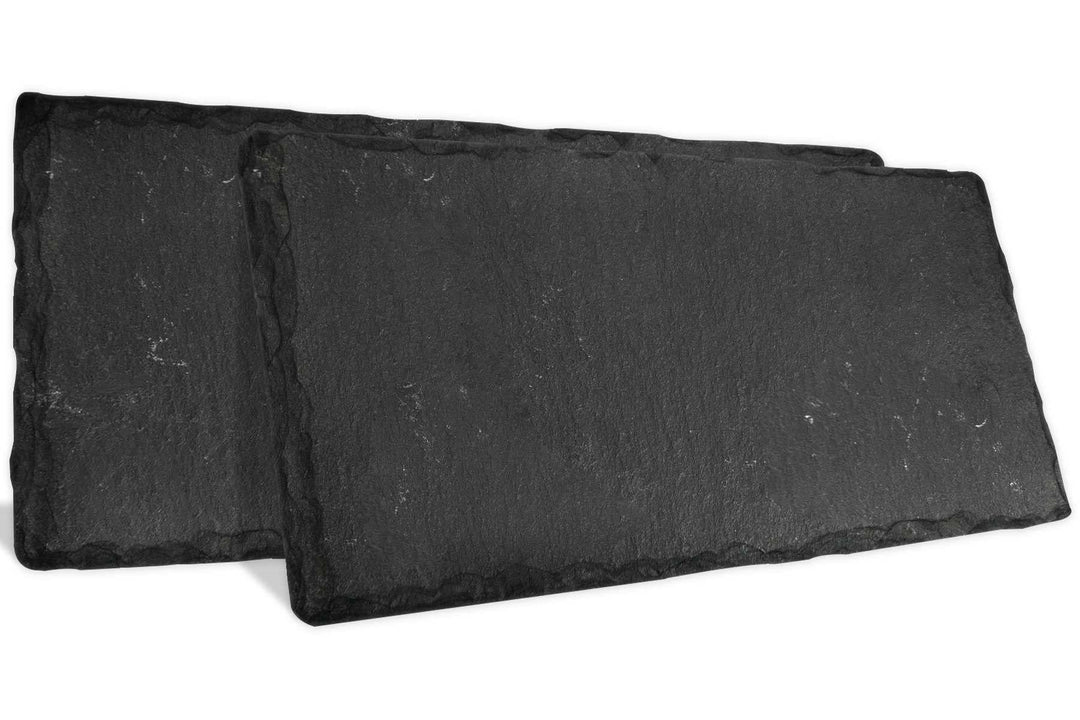 mtb more energy 2er Set Schiefertafel Schiefer Schild Platte - 30 x 15 cm - rechteckig - DIY - zum s