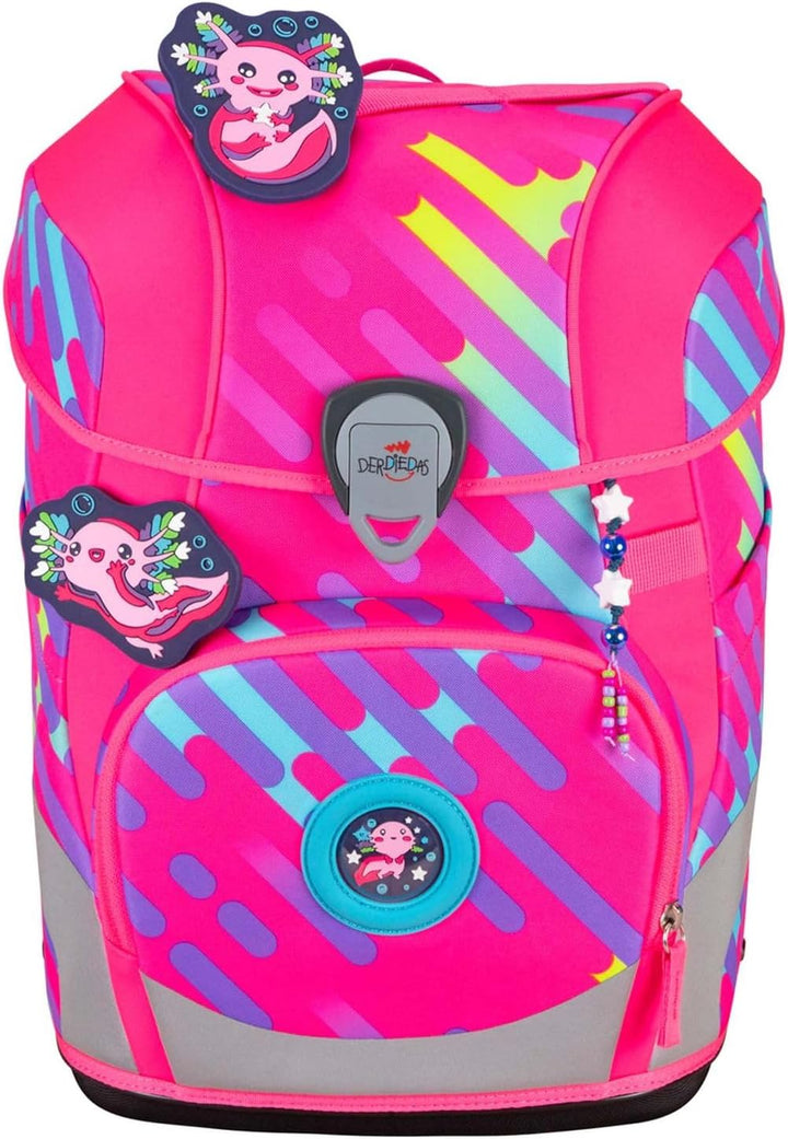 DerDieDas ErgoFlex Tiny Exklusiv Neon Schulranzenset 5-teilig Neon Punkie