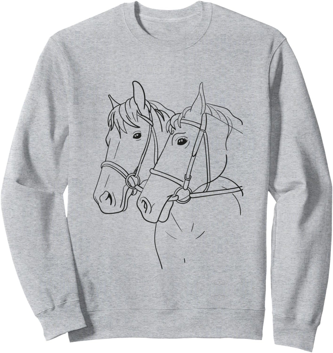 Pferde Tiere Bild Ausmalen, Bemalen, zeichnen und Anmalen Sweatshirt
