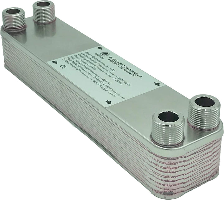 Edelstahl Plattenwärmetauscher Wärmetauscher Nordic Tec Ba-23-20 20 platten 90kW 3/4”