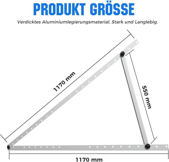 GLIESE Balkonkraftwerk Halterung 118 cm 46.5 Zoll (2 Paare),Aluminiumlegierung Solarmodul Halterung,