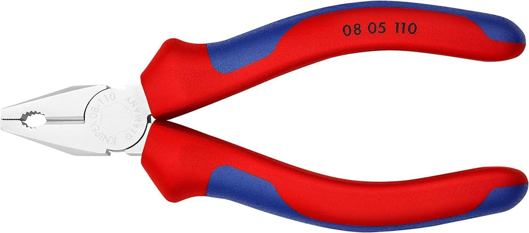 Knipex Mini-Kombizange verchromt, mit Mehrkomponenten-Hüllen 110 mm 08 05 110