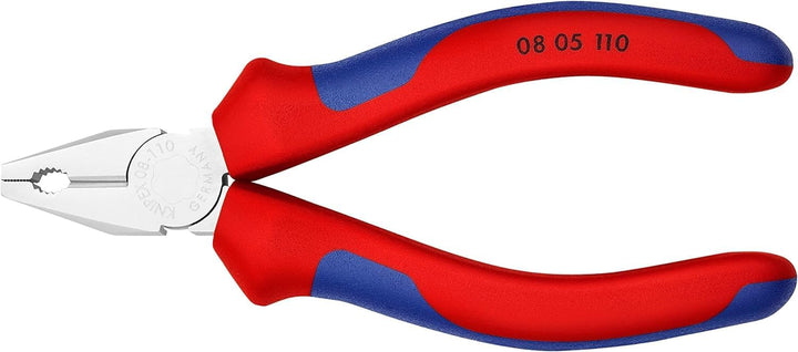 Knipex Mini-Kombizange verchromt, mit Mehrkomponenten-Hüllen 110 mm 08 05 110