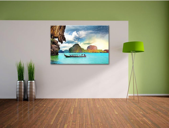 Pixxprint Thailand Phuket Playa Paradisiaca als Leinwandbild | Grösse: 100x70 cm | Wandbild| Kunstdr
