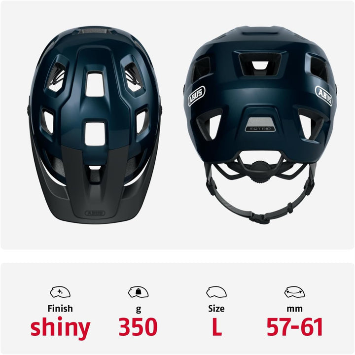 ABUS MTB-Helm MoTrip - robuster Fahrradhelm mit höhenverstellbarem Schirm für Mountainbiker - indivi