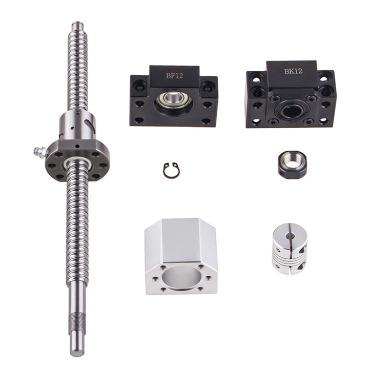 CNCYEAH SFU1604 Kugelumlaufspindel Set 600 mm Kugelumlaufspindel Edelstahl mit BK12 / BF12 Support,