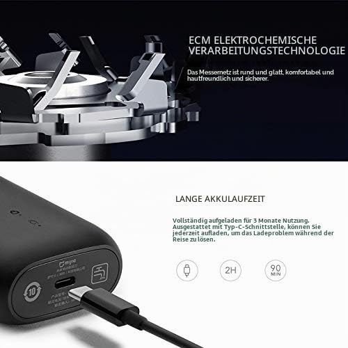 Xiaomi Mijia Elektrorasierer für Herren, drehbar, 2 schwimmende Köpfe, tragbar, wasserdicht, wiedera