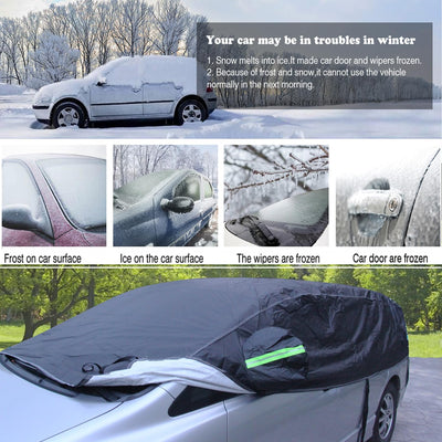 BEXITA Halbgarage Auto Winter Abdeckplane Wasserdichte Outdoor Auto Autoabdeckung Halbe Autoplane Ve