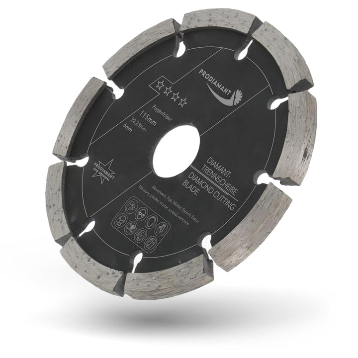 PRODIAMANT Fugenfräser ø 115 mm Breite 6mm für Mörtel Beton Mauerwerk und Putz 10mm Diamantsegment P