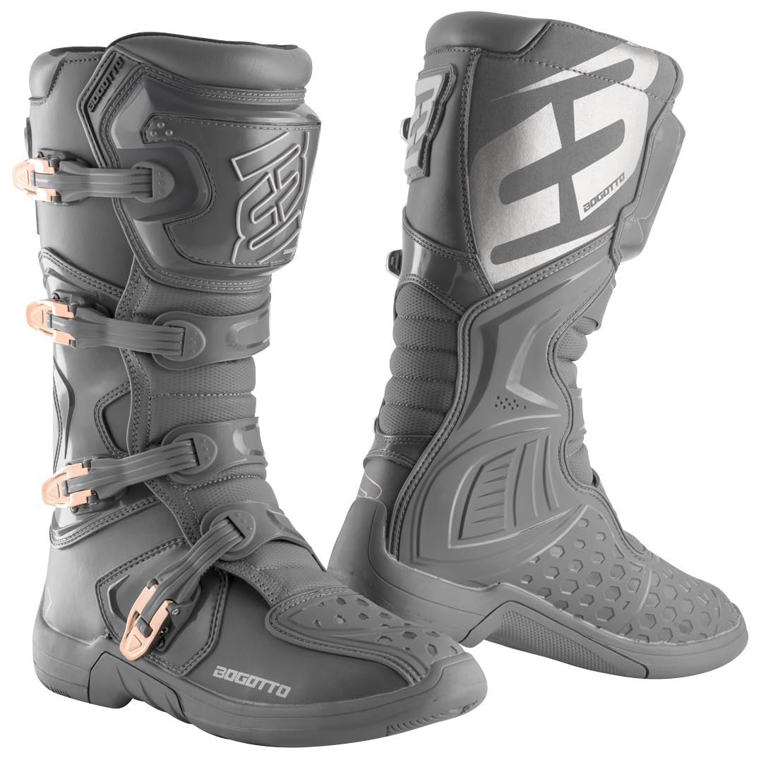 Bogotto MX-5 Motocross Stiefel, grau, 43, 43 EU