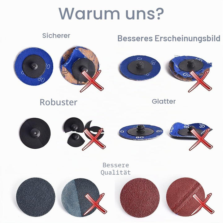 Schnellwechsel-Schleifscheiben, 50 Stück, 5,1 cm Schleifscheiben, Zirkonia-beschichtete Roloc-Scheib