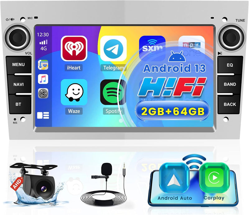 Hikity 2+64GB Android 13 Autoradio 2 Din für Opel Corsa Astra Antara Vectra mit Wireless Carplay 7 Z