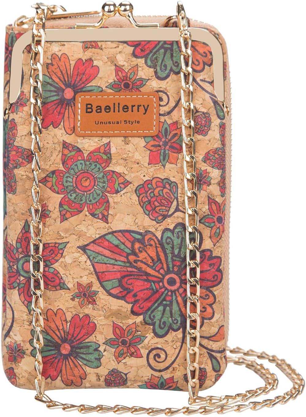 aolaso Kork Handytasche zum Umhängen Damen, Kleine Schultertasche Handytasche zum Umhängen mit Karte