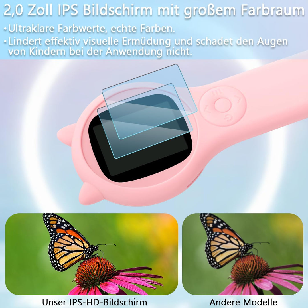 Mucek Handy Mikroskop für Kinder, 2,0" IPS-Bildschirm 500X Taschenmikroskop, 2MP Lens Pixels Mini-Mi