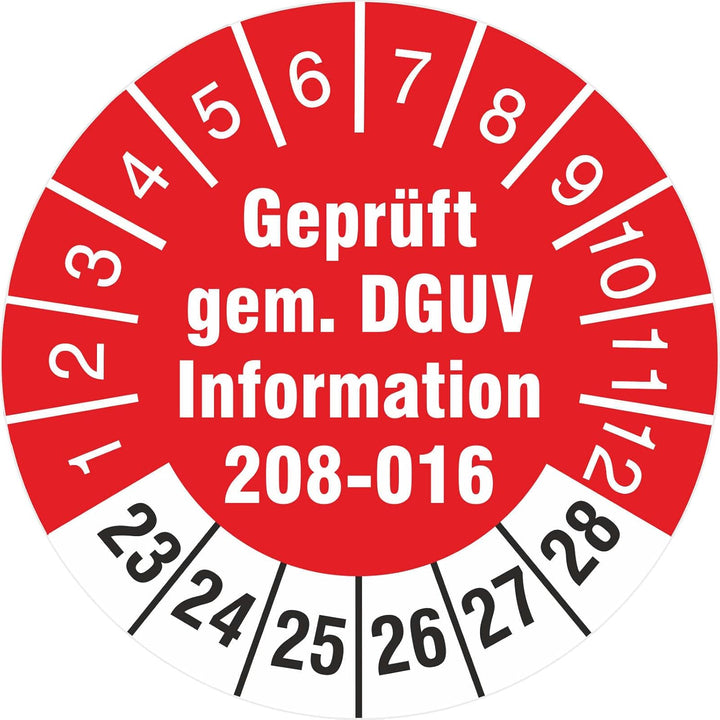 2500 Stück 18 mm Prüfplaketten geprüft nach DGUV Information 208-016 Leitern und Tritte Prüfetikette