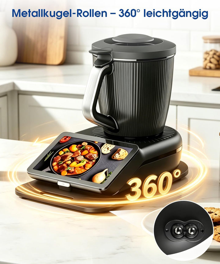BOYUNSHI Gleitbrett für Thermomix TM7 mit Silikon Displayschutz, 3te Generation,Acryl-Platte mit 360