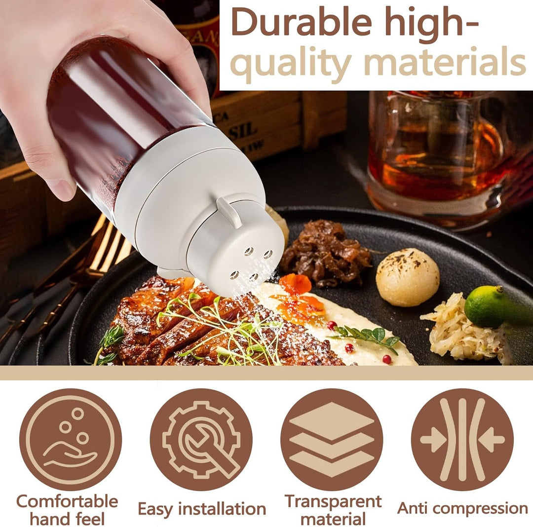 LELE LIFE Zuckerstreuer aus Glas, mit 2 verstellbaren Löchern und Ausgiesser, Zuckerspender für Kaff
