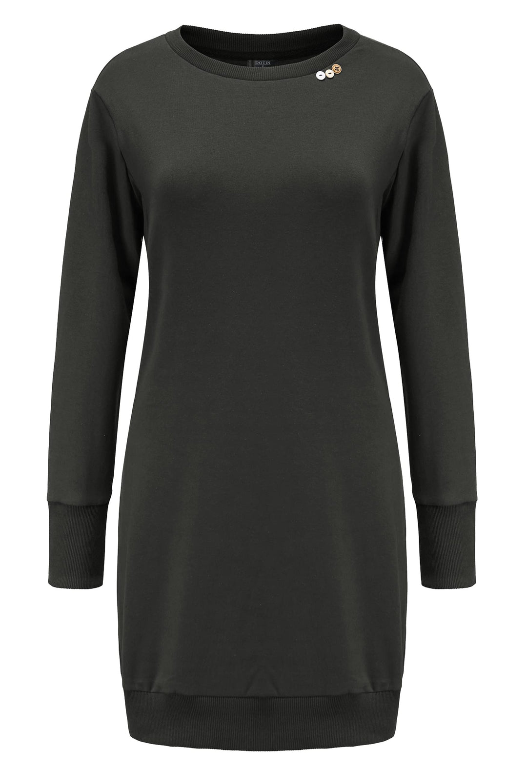 DOTIN Damen Sweatkleid Langarm Sweatshirt Pulloverkleid Herbst Hoodie Kleider Lässiges Jumper Tops M