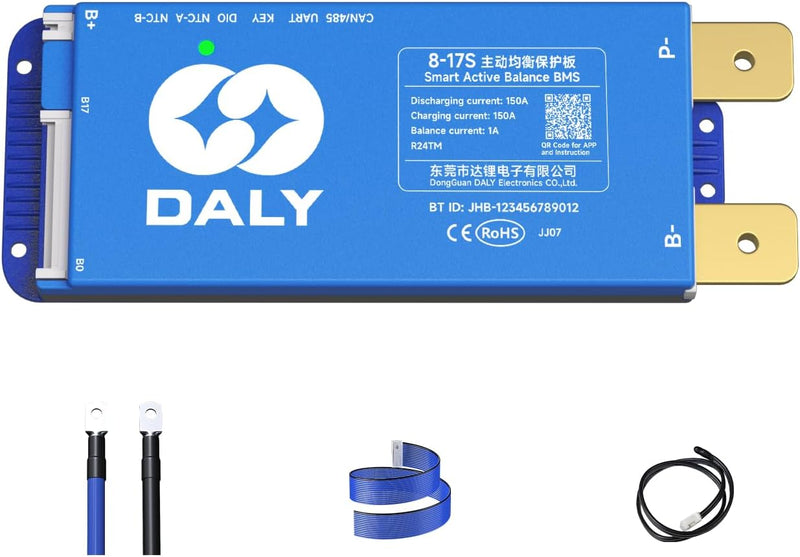 DALY Smart Active Balance BMS 150A 24V-60V 8S-17S Integriertes Bluetooth mit RS485 CAN PCB Batteries
