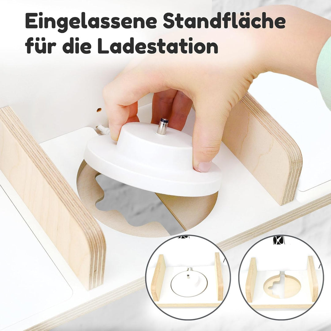 stadtecken Holzregal für Musikbox I Geeignet für die Toniebox und ca. 50 Tonies I Perfekte Tonie Auf