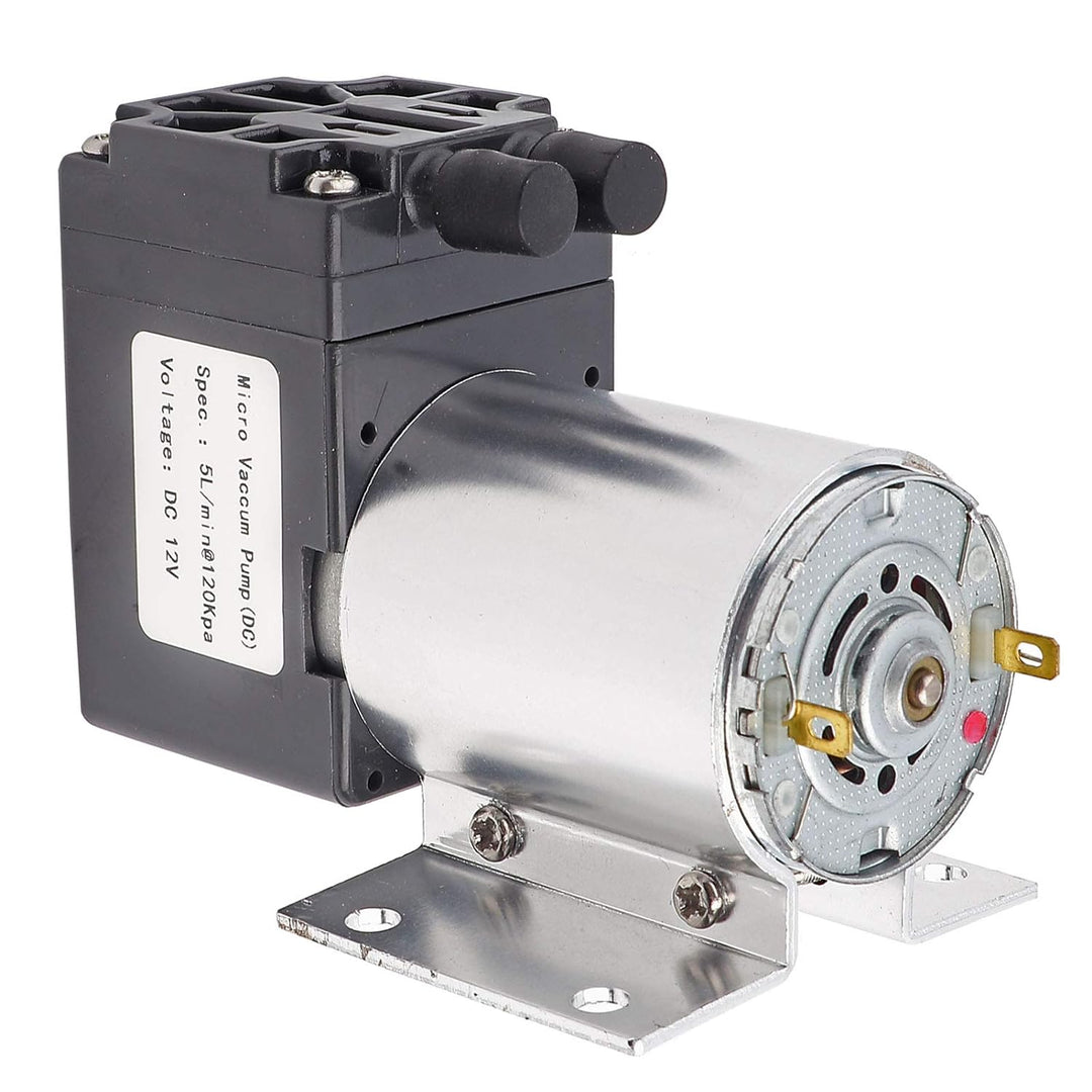 Mini Vakuumpumpe, DC 12 V 5L / min 120kpa Mikropumpe Unterdruck-Saugpumpen mit Halter zur Probenahme