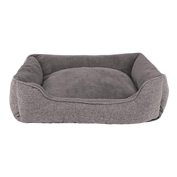 lionto Hundebett meliert Hundekissen Hundekörbchen Bezug abnehmbar, (S) 75x60 cm grau L 75 x B 60 x