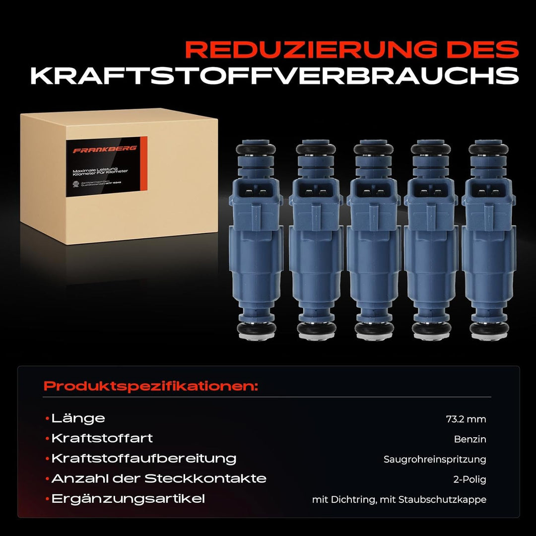 Frankberg 5x Einspritzventil Einspritzdüse Injektor Kompatibel mit C70 I 1998-2005 S60 I 2000-2009 S