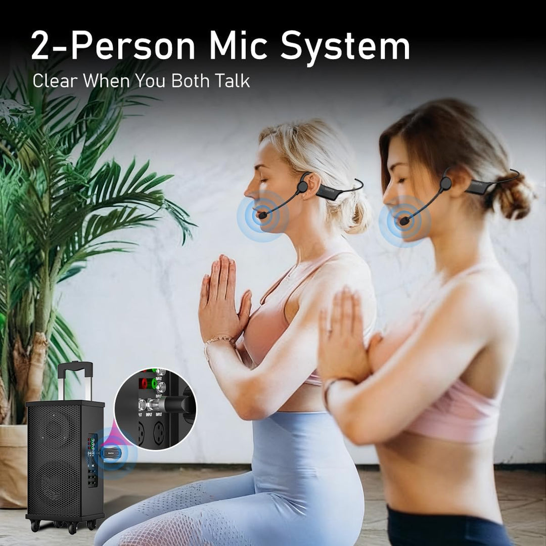 KIMAFUN IP67 wasserdichtes drahtloses Fitness-Mikrofon, 2.4G leichtes ergonomisches Headset Mikrofon