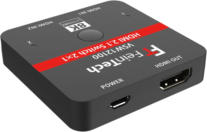 FeinTech VSW12100 HDMI 2.1 Switch 2 in 1 Out 4K 120Hz 8K 60Hz 48Gbps für Xbox PS5