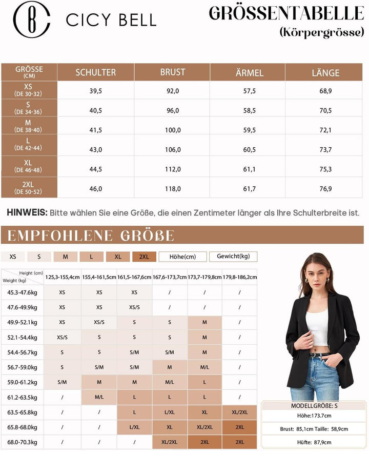 Cicy Bell Damen Langarm Casual Blazer Arbeit Büro Knopf Open Front Jacke Anzug XS Light Green, XS Li