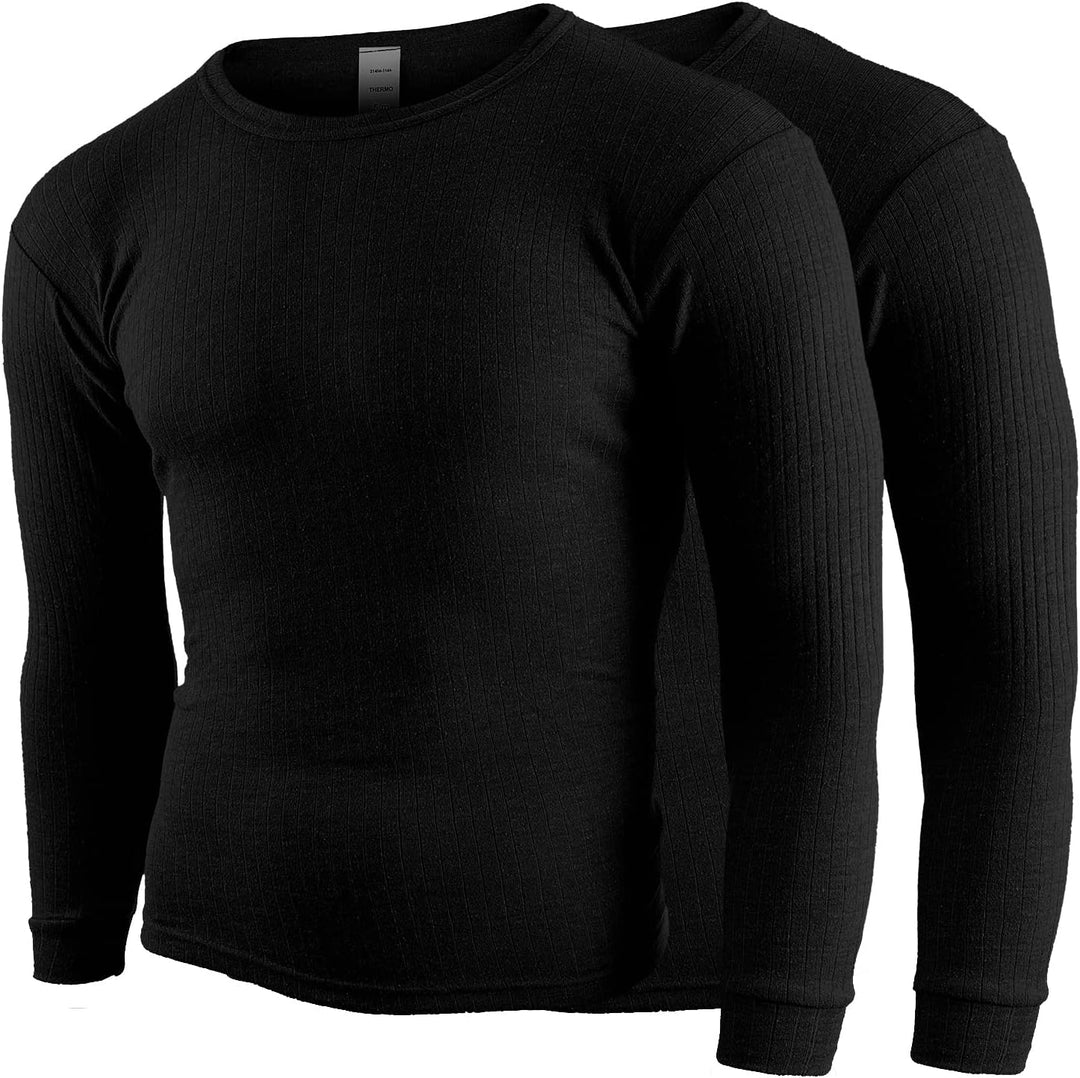 Black Snake® Thermounterhemd Thermounterwäsche Sport Unterhemden Herren 2 Stück Langarm L Schwarz, L