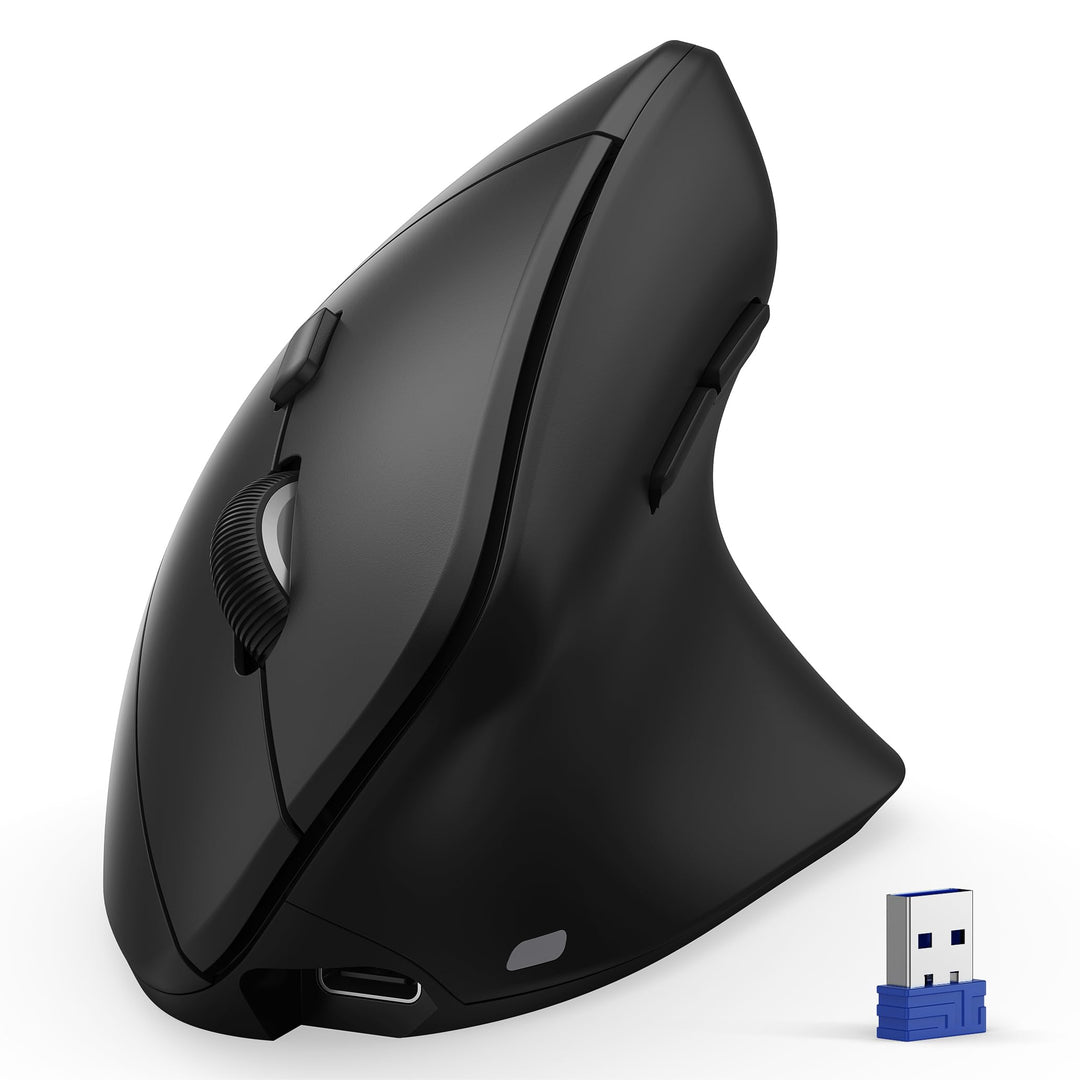 TECKNET Ergonomische Bluetooth Maus, 57g Leicht Wiederaufladbar Kabellose Vertikale Maus (BT 5.0/3.0