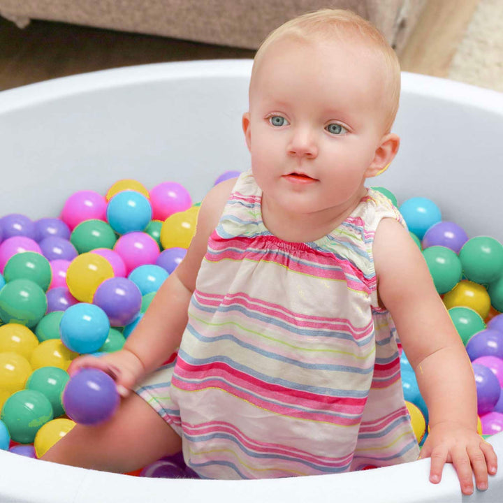 LittleTom Ab Null: Bunte Bälle für Bällebad Baby Spielbälle 5,5cm - Indoor Outdoor Spielzeug für Spi