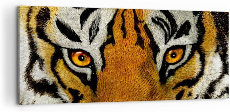 Wandbilder Dekoration Wohnzimmer Tiger Tiere Natur Safari Panorama Bilder auf Leinwand 120x50cm Lein