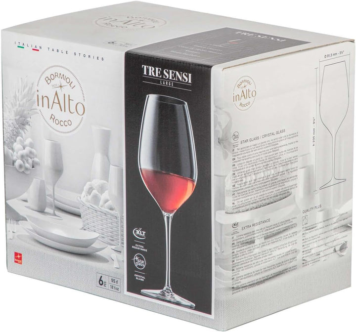 Bormioli Rocco Inalto TRE Senssi Rotweingläser - 550ml - Pack Von 12