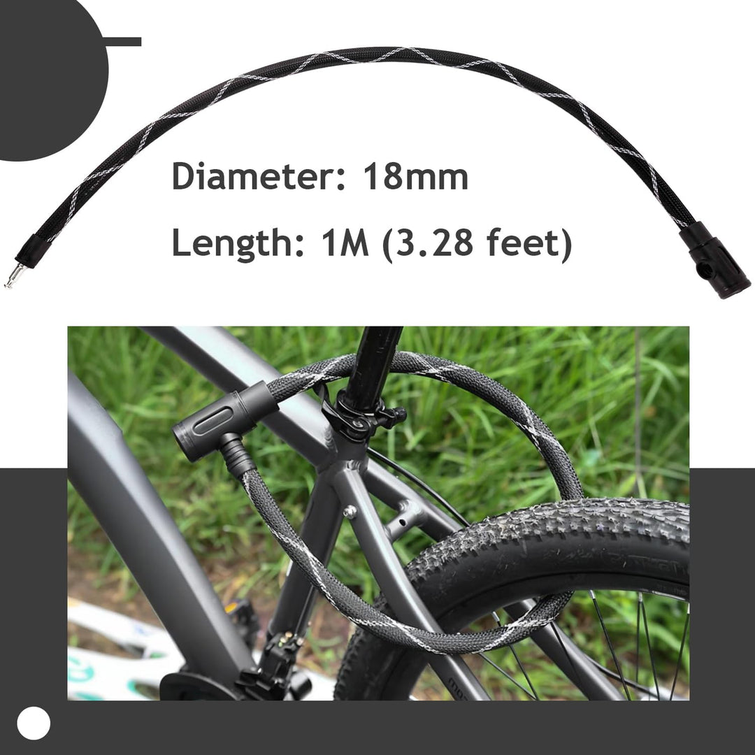 Senston Fahrradschloss mit 1 m × 18 mm geflochtenem Stahlkabel und 2 Schlüsseln
