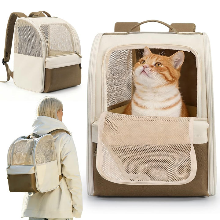 HundeRucksack & KatzenRucksack bis 10kg, Katzentransporttasche & Hundetragetasche, 600D Oxford, Stah