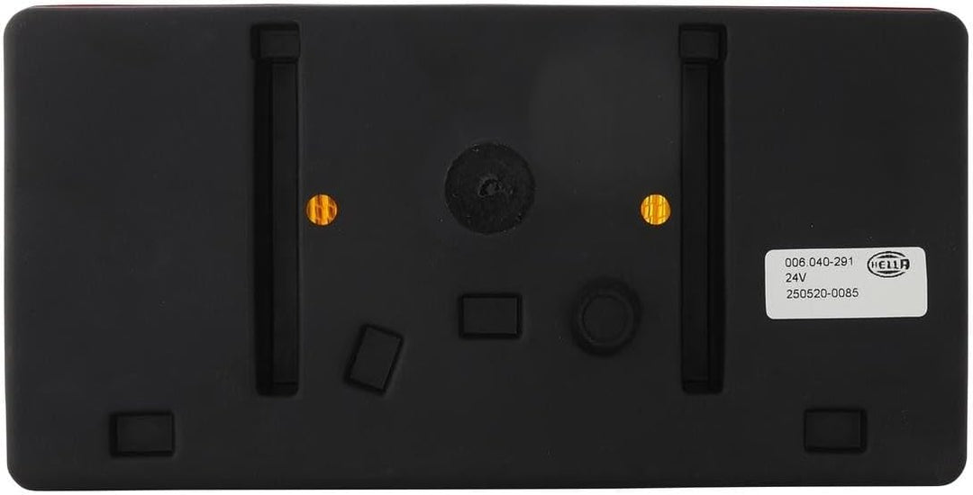 HELLA - Heckleuchte - Glühlampe - 24/12V - Anbau - Lichtscheibenfarbe: rot/gelb - Stecker: Flachstec