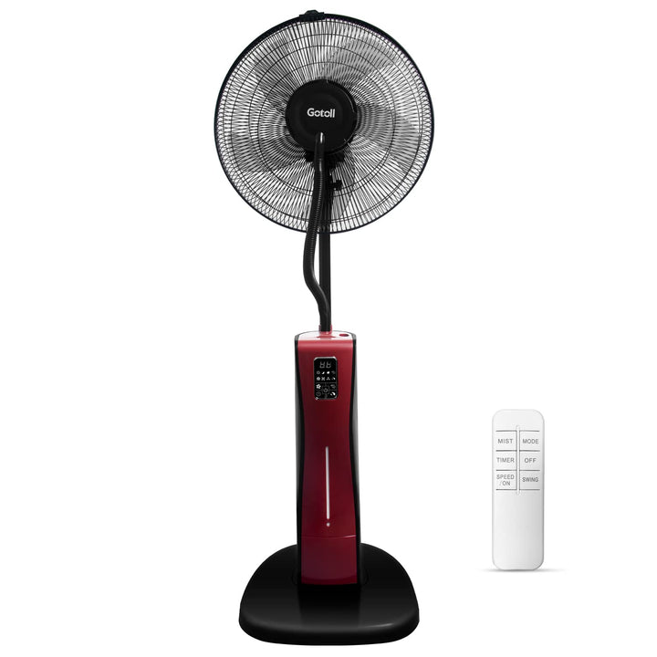 Gotoll Standventilator mit Wasserkühlung und Fernbedienung, Stand-Ventilator mit Sprühnebel, 12H Tim