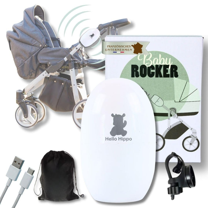 Hello Hippo - Automatische Wiege USB-C wiederaufladbar – Baby Rocker – Schlafhilfe für jeden Kinderw