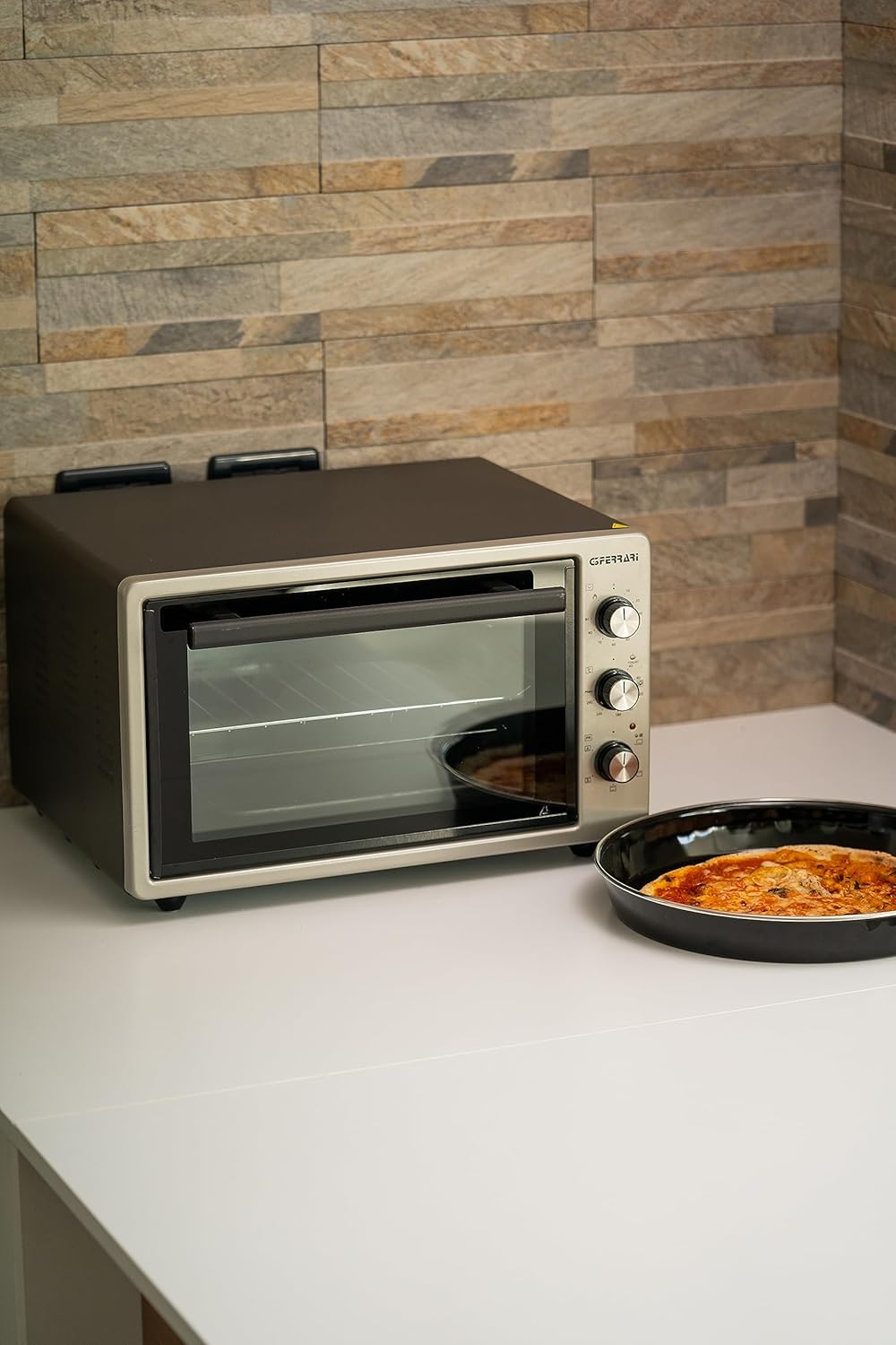G3 Ferrari G10153 "Rostò 45" elektrischer Backofen, belüftet, 45 Liter, 300 °C, Metall, Hellgrau-sch