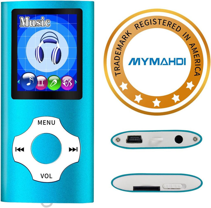 Mymahdi MP3 / MP4 beweglicher Spieler, hellblau mit 1.8 Zoll LCD-Schirm und Memory Einbauschlitz, ma