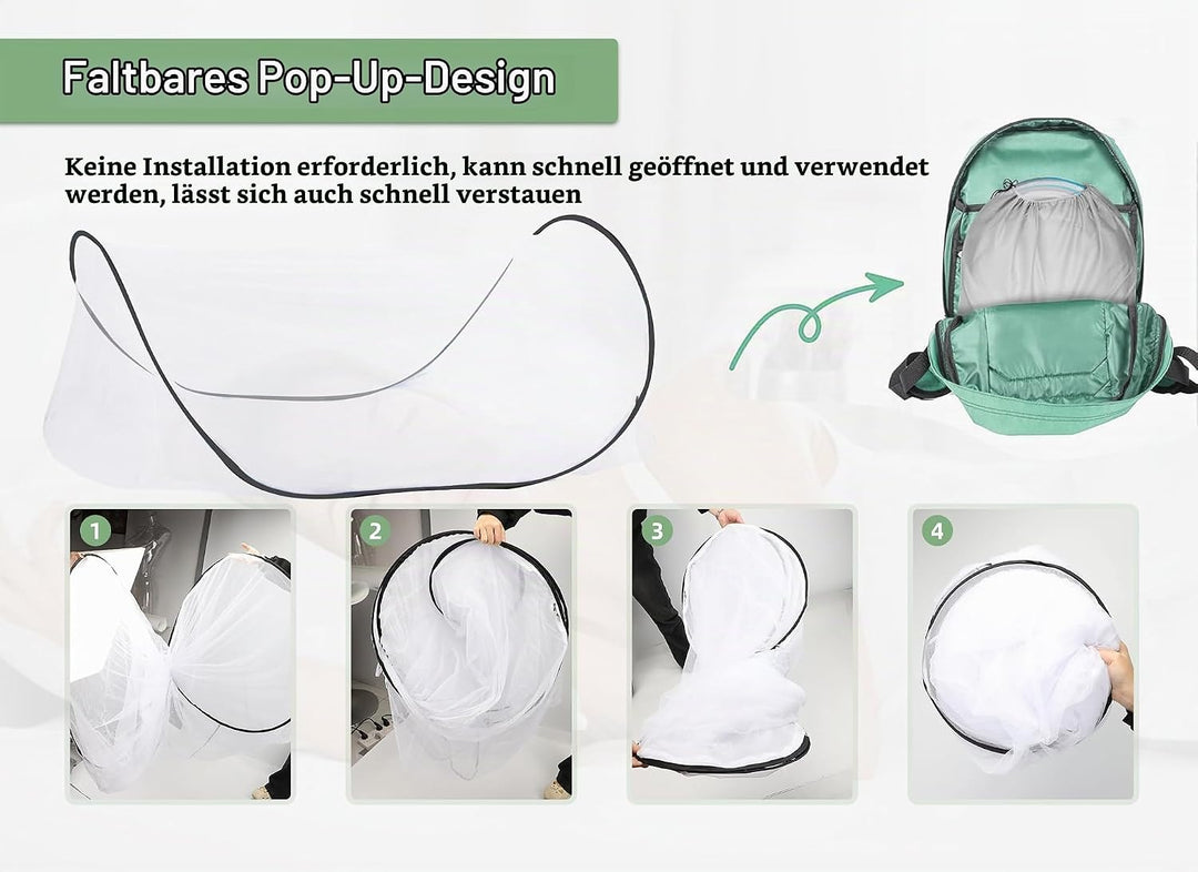 Gugxiom Foldable Mosquito Net, Moskitonetz Up for Single Bed, Portable Reise Moskitonetz, Mosquito N