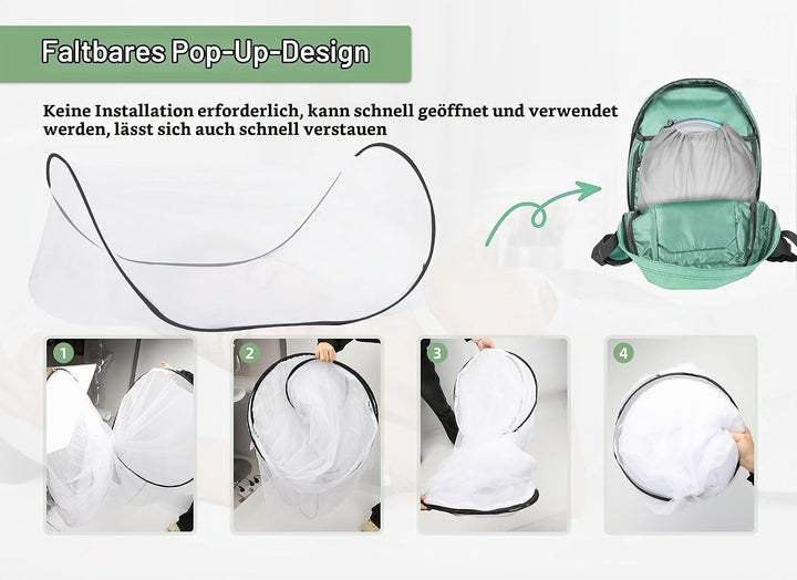 Gugxiom Foldable Mosquito Net, Moskitonetz Up for Single Bed, Portable Reise Moskitonetz, Mosquito N